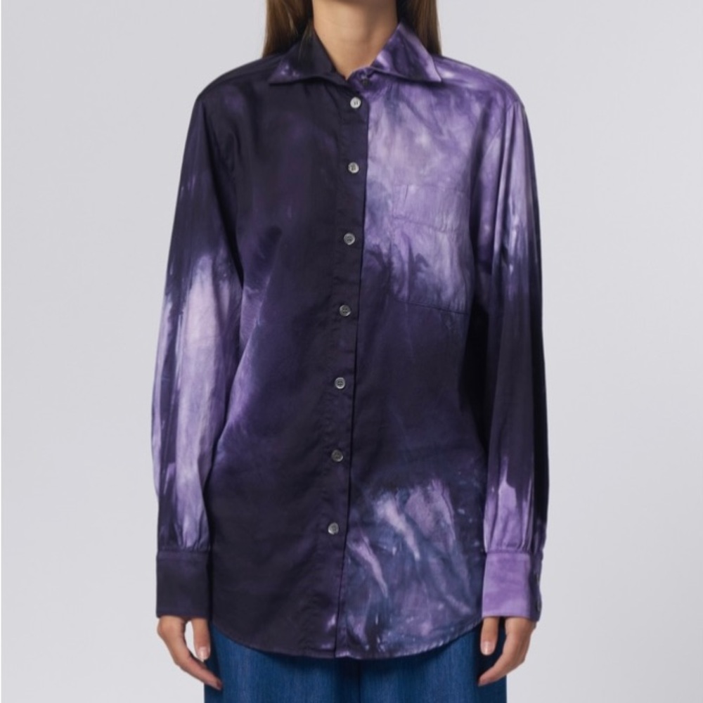 Raquel Allegra Elle Shirt Cosmic Eggplant Treeatment